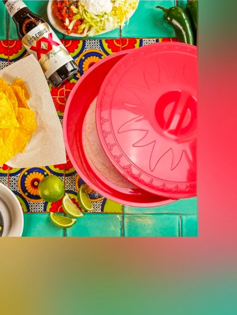 Large Taco Tortilla Warmer Container With Lid